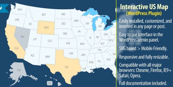 Interactive US Map – WordPress Plugin 2.7