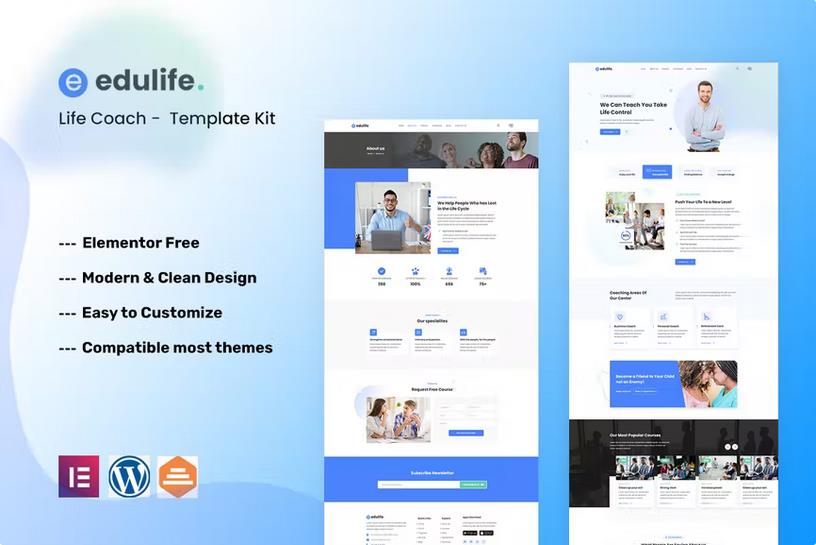 EduLife – Life Coach Elementor Template Kit Latest Version