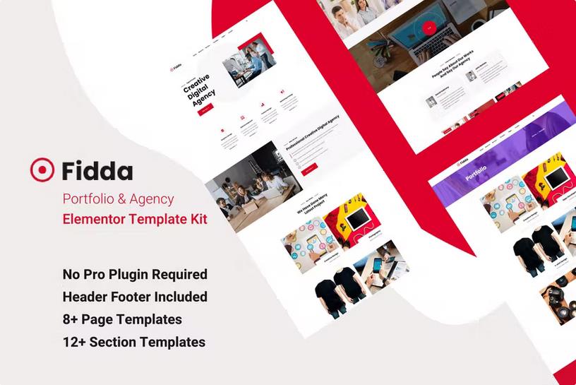 Fidda – Portfolio & Agency Elementor Template Kit Latest Version