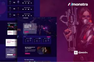 Monstra – Esports & Gaming Elementor Template Kit