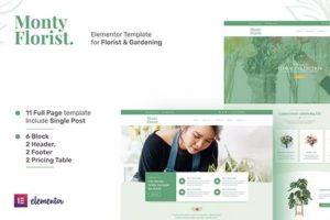Monty Florist – Flower Boutique & Decoration Elementor Template Kit