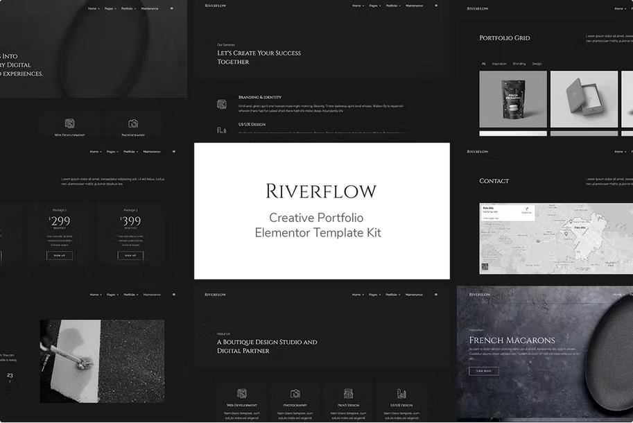 Riverflow – Creative Portfolio Elementor Template Kit Latest Version