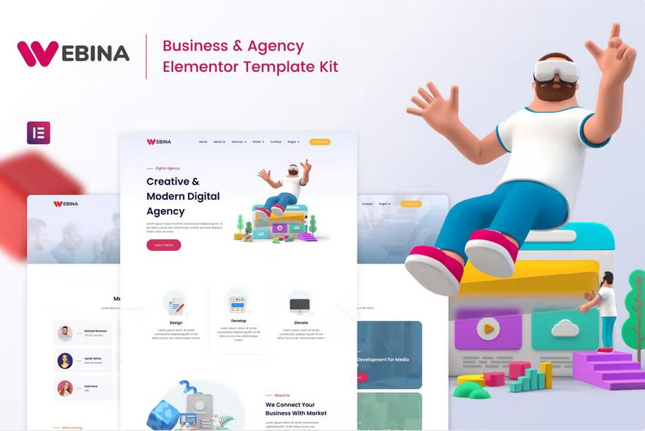 Webina – Business Agency & Startup Elementor Template Kit Latest Version