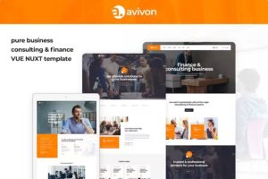 Avivon – Vue Nuxt Business Consulting & Finance Template