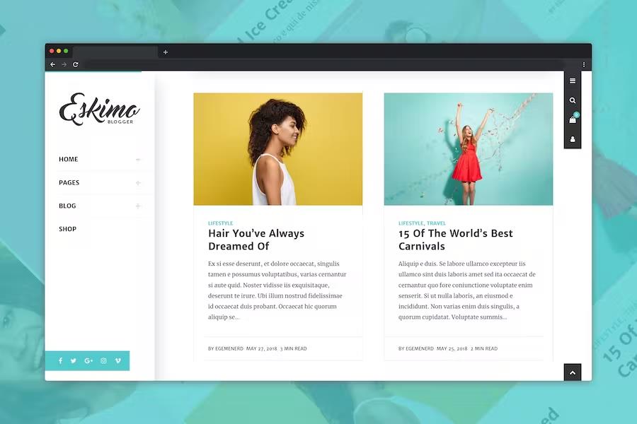 Eskimo – Minimal Personal WordPress Blog & Shop Theme 1.8.4