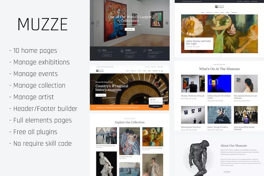 Muzze – Museum Art Gallery Exhibition WordPress Theme 1.6.3