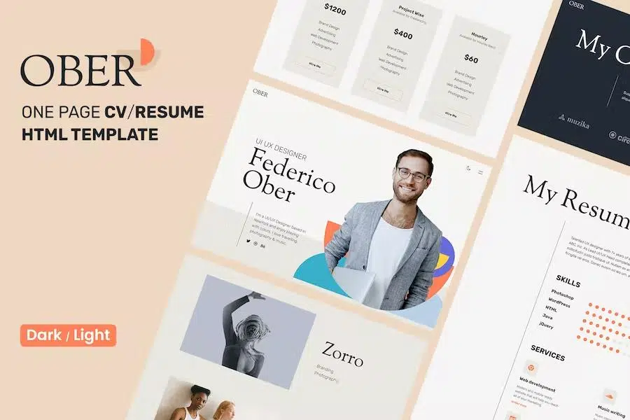 OBER – CV Resume & Personal Portfolio Template Latest Version