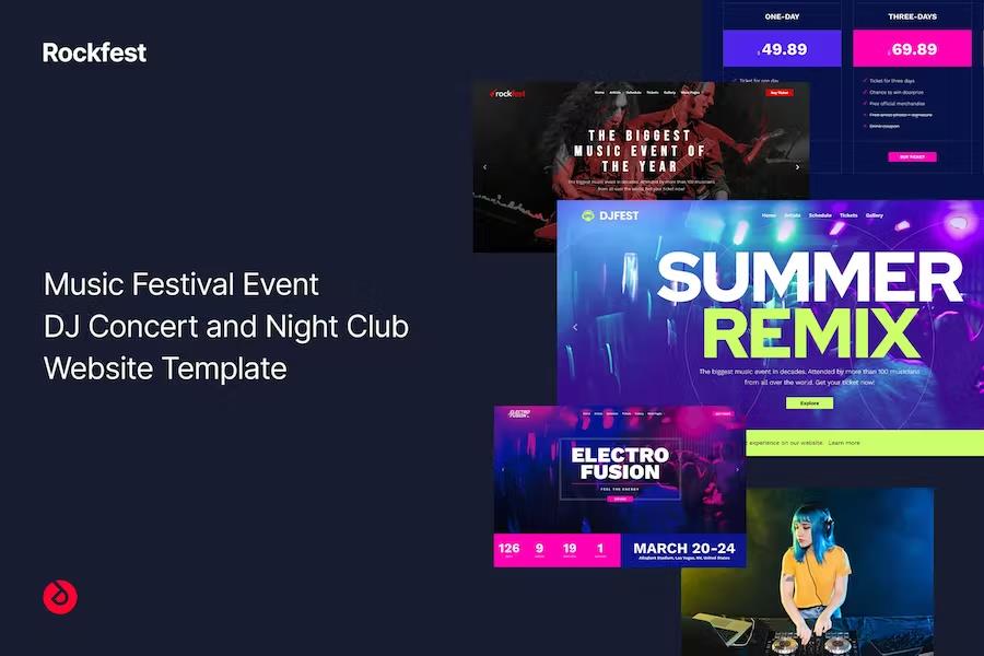 Rockfest – Music Festival Event, DJ Concert and Night Club Bootstrap 5 Website Template Latest Version